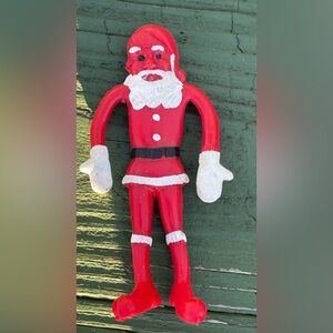 Vtg Bendable Bendy Santa Claus Toy Figure Christmas Hugger